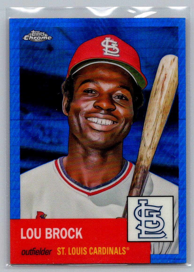 2022 Topps Chrome Platinum Anniversary #402 Lou Brock Blue Prism Refractor