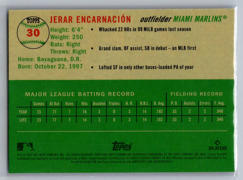 2023 Topps Chrome Platinum #30 Jerar Encarnación Blue Prism Refractor