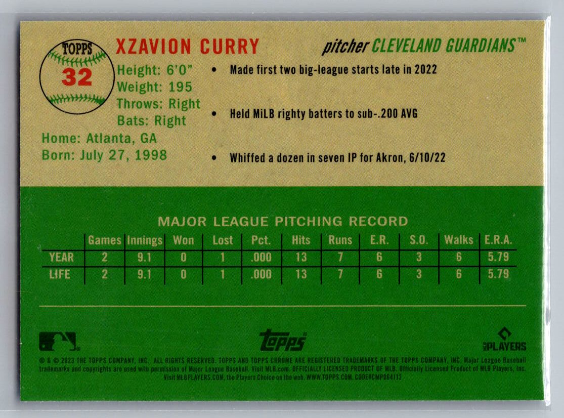 2023 Topps Chrome Platinum Anniversary #32 Xzavion Curry Blue Prism Refractor