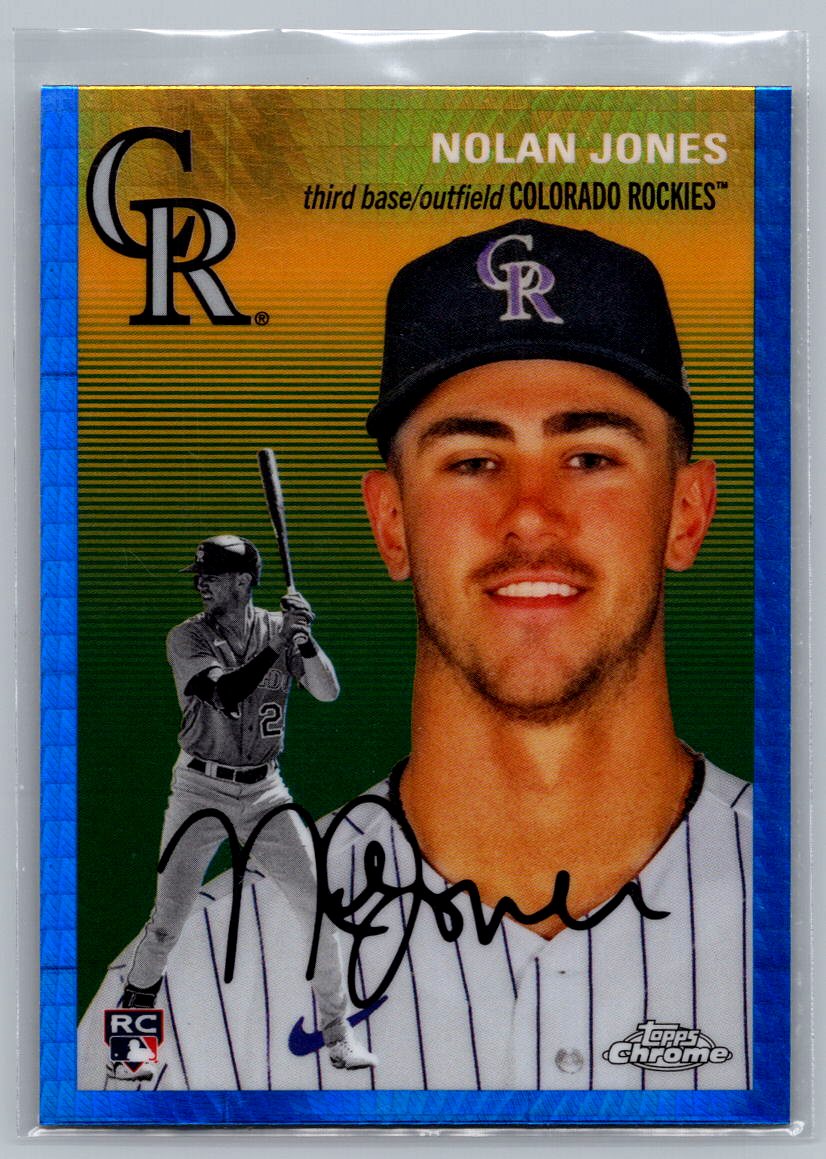 2023 Topps Chrome Platinum Anniversary #37 Nolan Jones Blue Prism Refractor