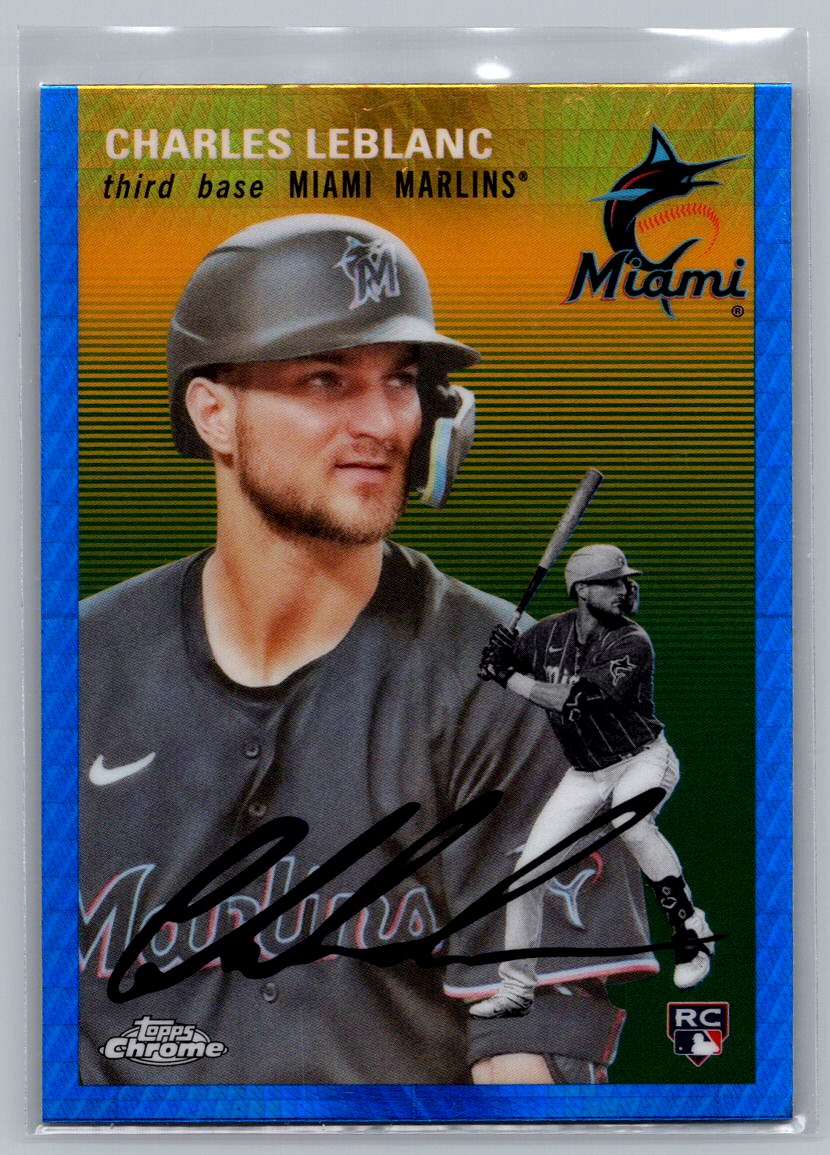 2023 Topps Chrome Platinum Anniversary #66 Charles Leblanc Blue Prism Refractor