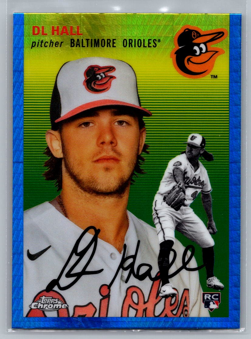 2023 Topps Chrome Platinum Anniversary #72 DL Hall Blue Prism Refractor