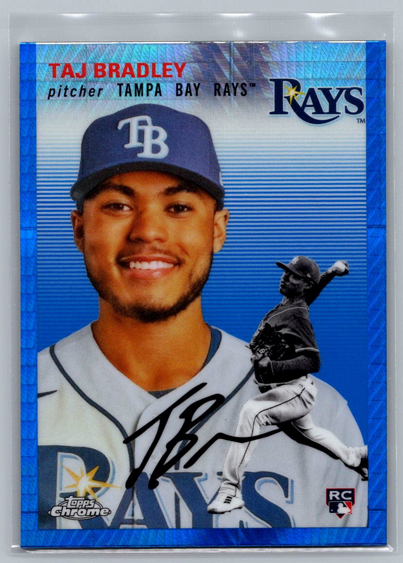 2023 Topps Chrome Platinum Anniversary #121 Taj Bradley Blue Prism Refractor