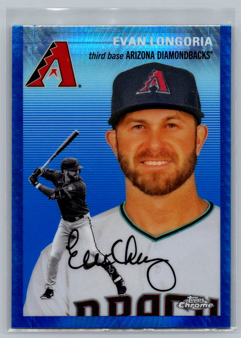 2023 Topps Chrome Platinum Anniversary #331 Evan Longoria Blue Prism Refractor