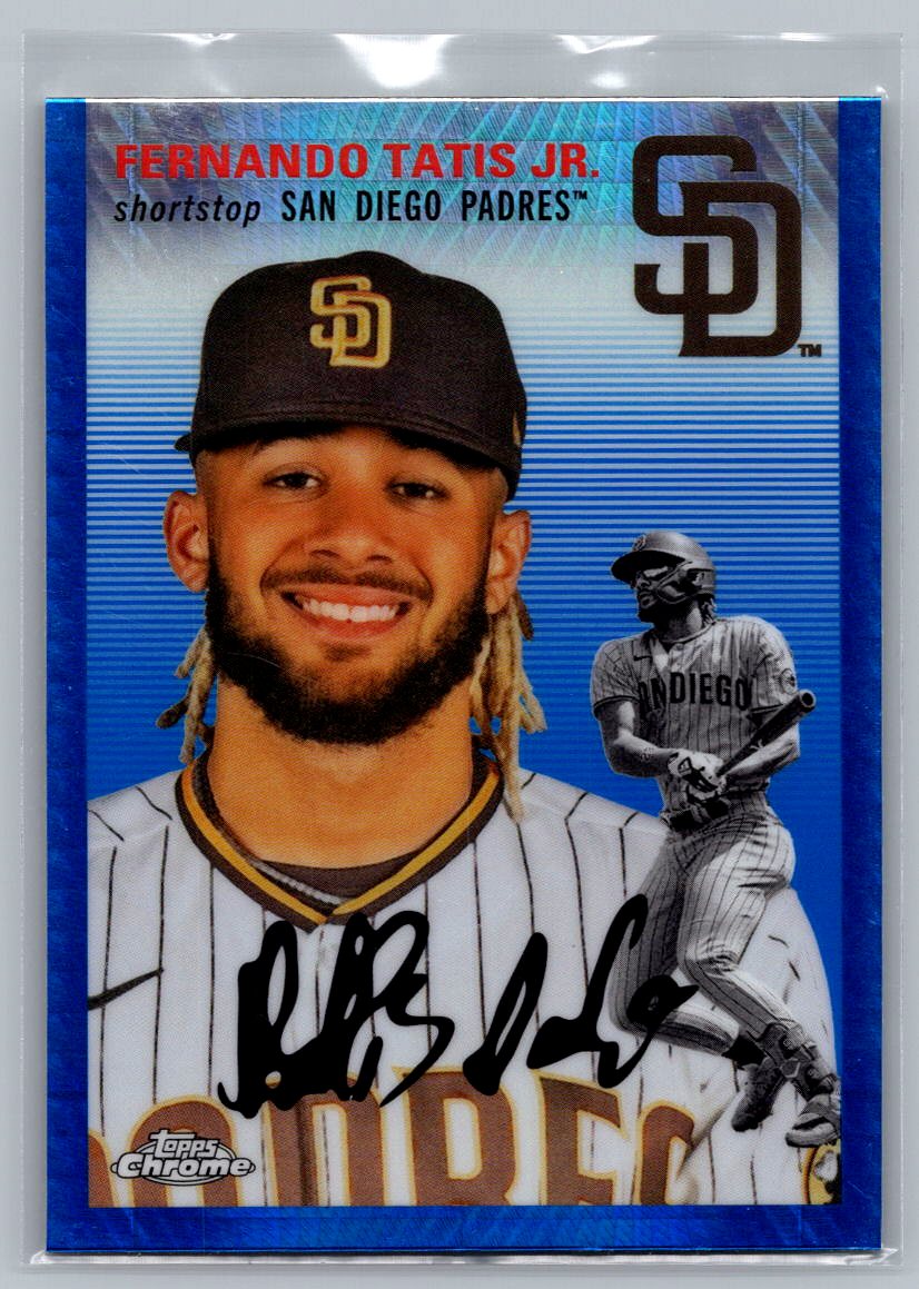 2023 Topps Chrome Platinum Anniversary #366 Fernando Tatis Blue Prism Refractor