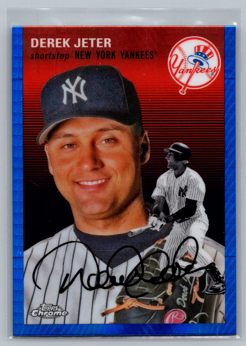 2023 Topps Chrome Platinum Anniversary #396 Derek Jeter Blue Prism Refractor