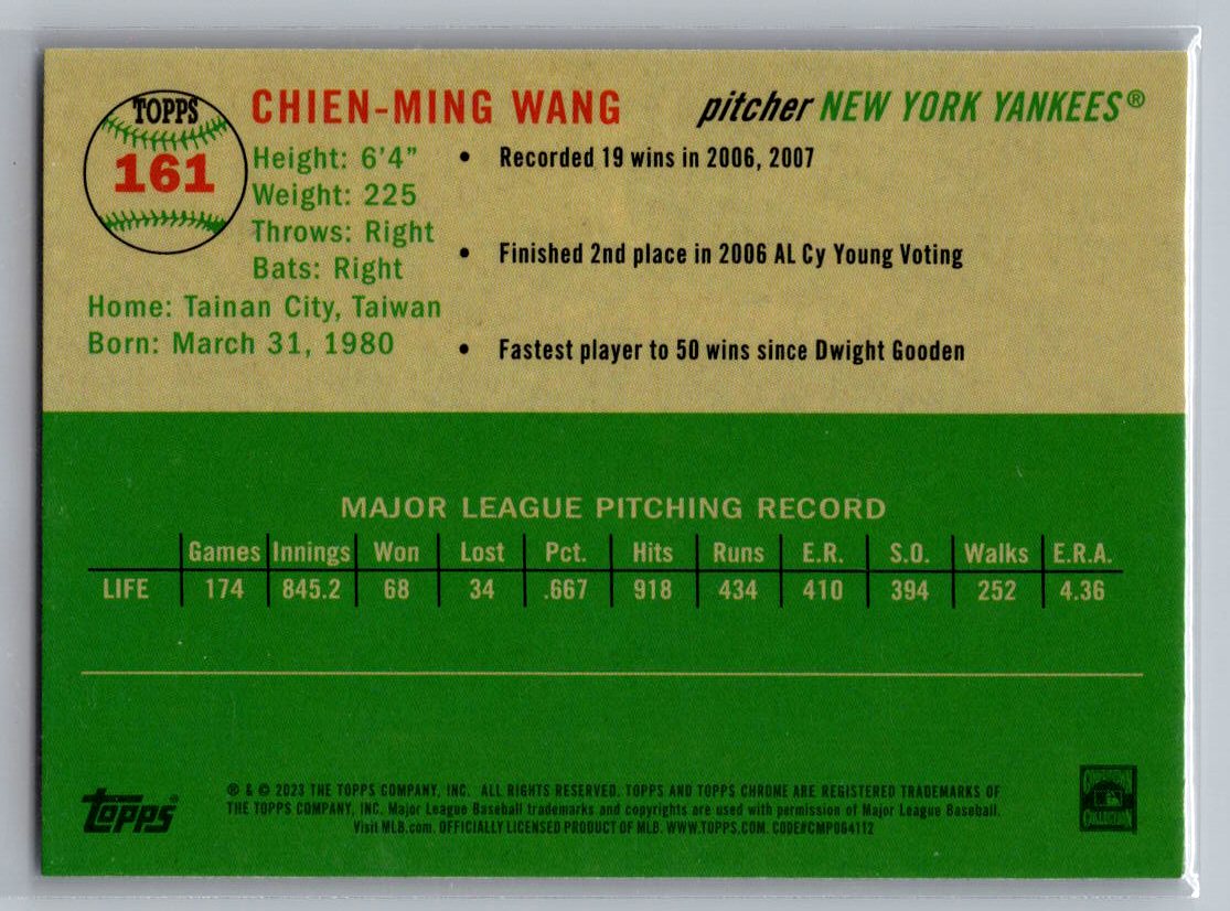 2023 Topps Chrome Platinum Anniversary #161 Chien-Ming Wang Prism Refractor