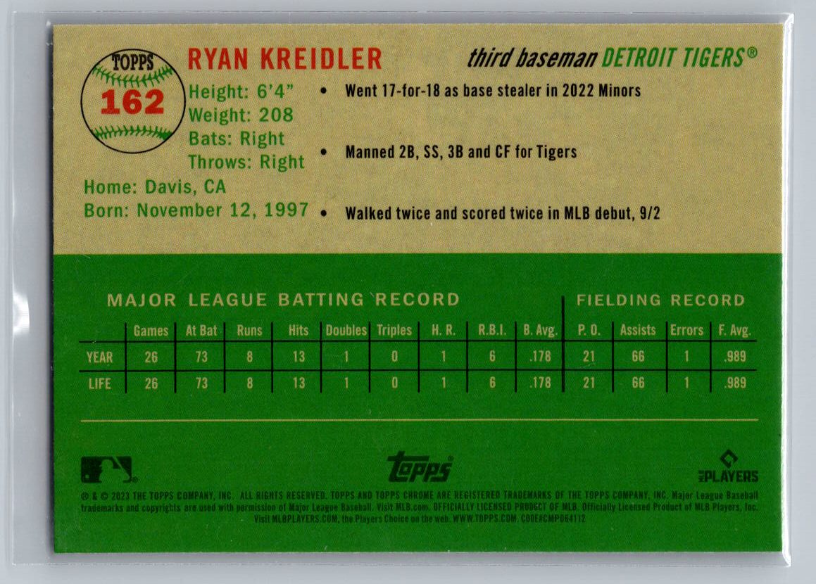 2023 Topps Chrome Platinum Anniversary #162 Ryan Kreidler Prism Refractor