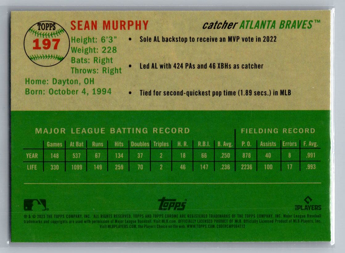 2023 Topps Chrome Platinum Anniversary #197 Sean Murphy Prism Refractor