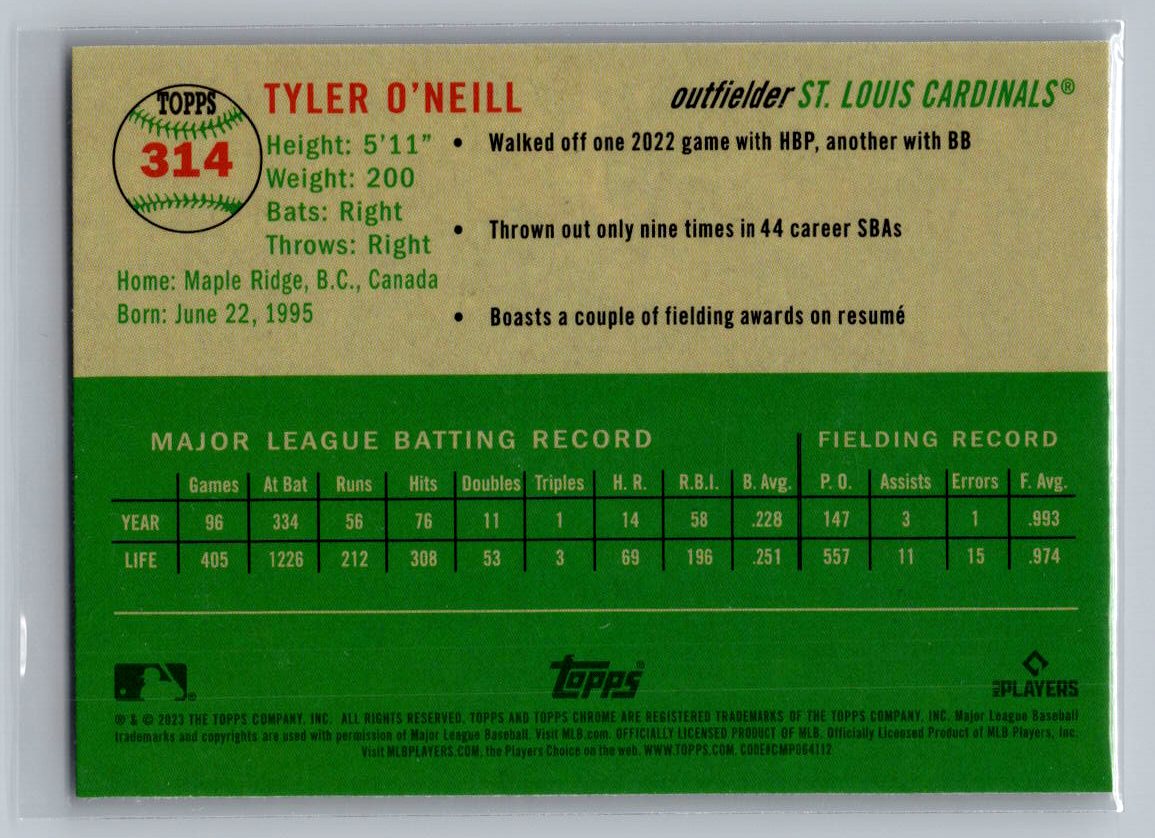 2023 Topps Chrome Platinum Anniversary #314 Tyler O'Neill Prism Refractor