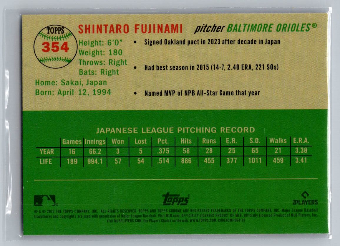 2023 Topps Chrome Platinum Anniversary #354 Shintaro Fujinami Prism Refractor