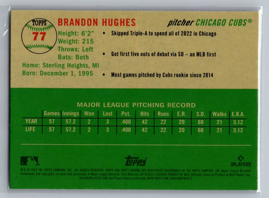 2023 Topps Chrome Platinum Anniversary #77 Brandon Hughes Prism Refractor