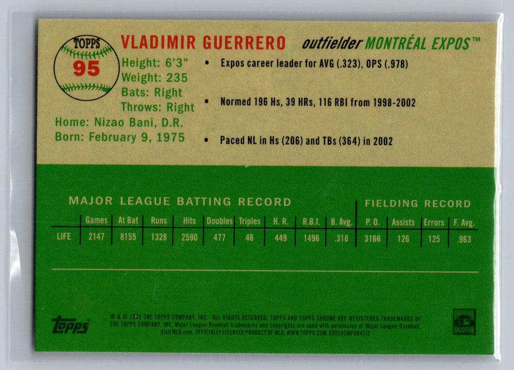 2023 Topps Chrome Platinum Anniversary #95 Vladimir Guerrero Prism Refractor
