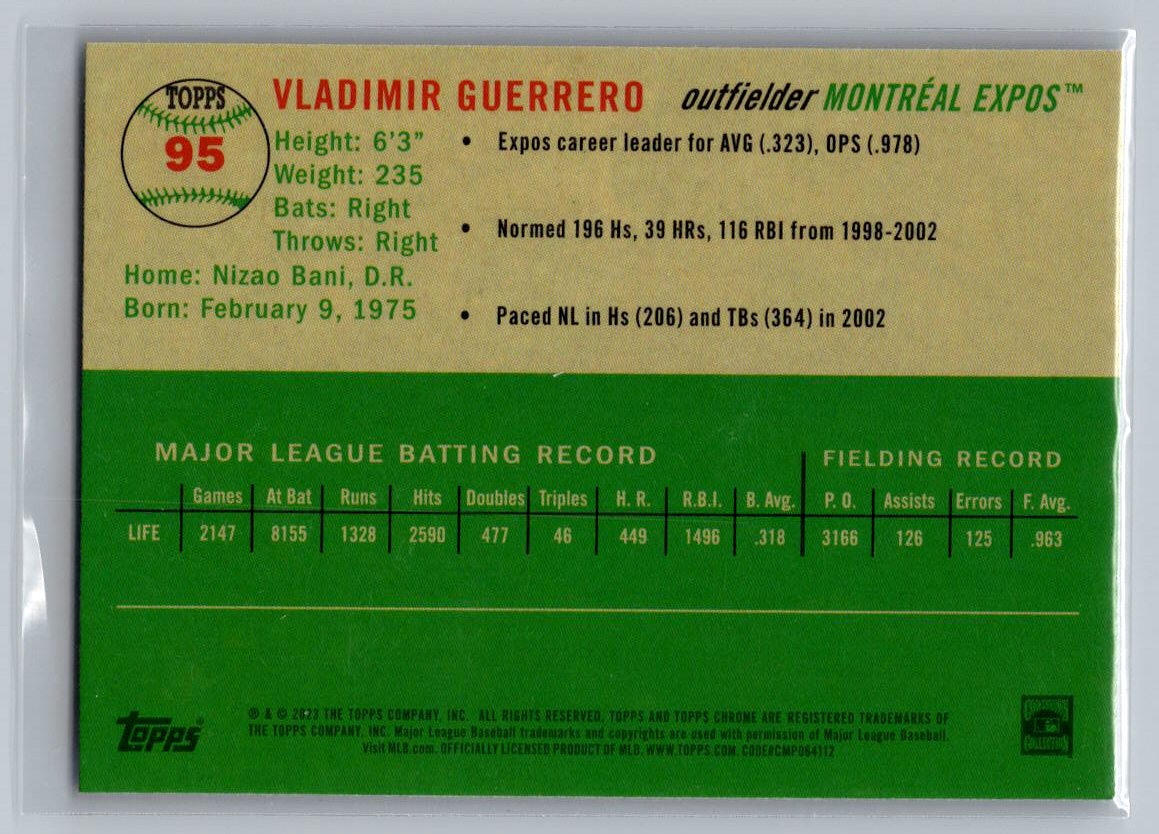 2023 Topps Chrome Platinum Anniversary #95 Vladimir Guerrero Prism Refractor