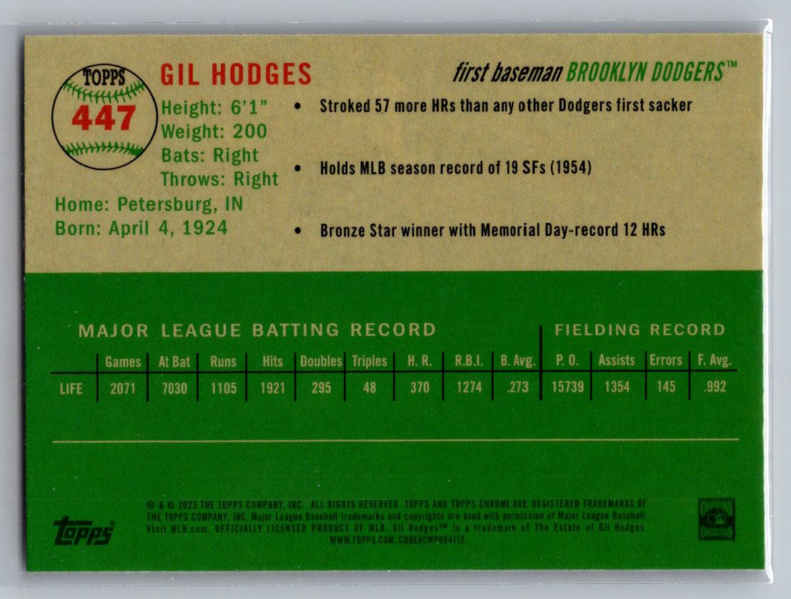 2023 Topps Chrome Platinum Anniversary #447 Gil Hodges