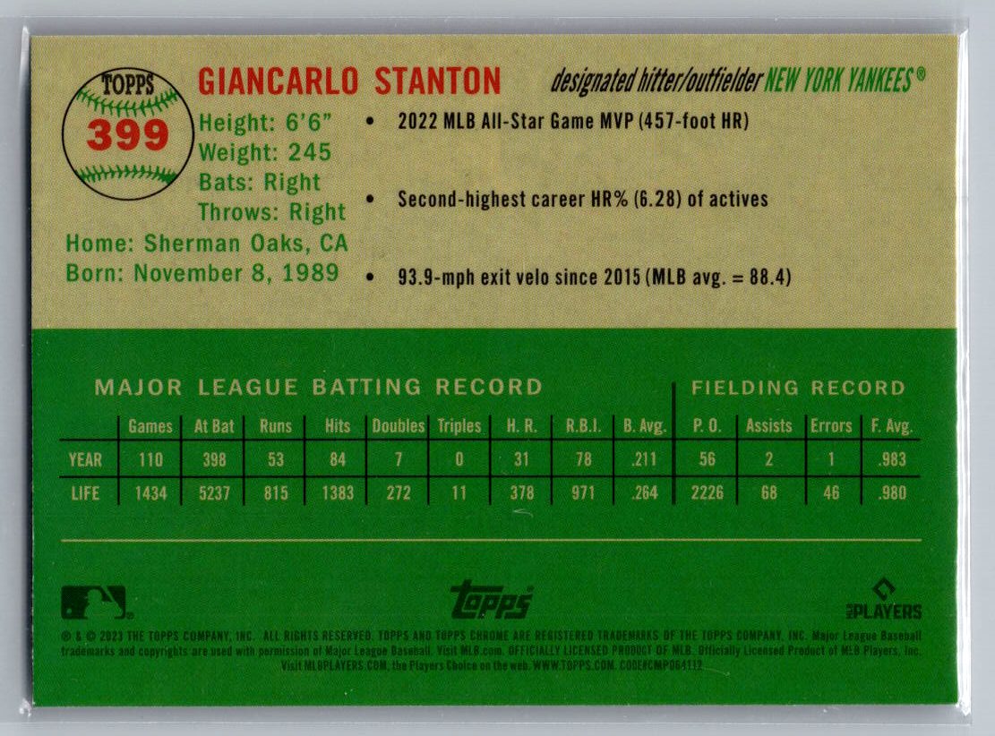 2023 Topps Chrome Platinum Anniversary #399 Giancarlo Stanton