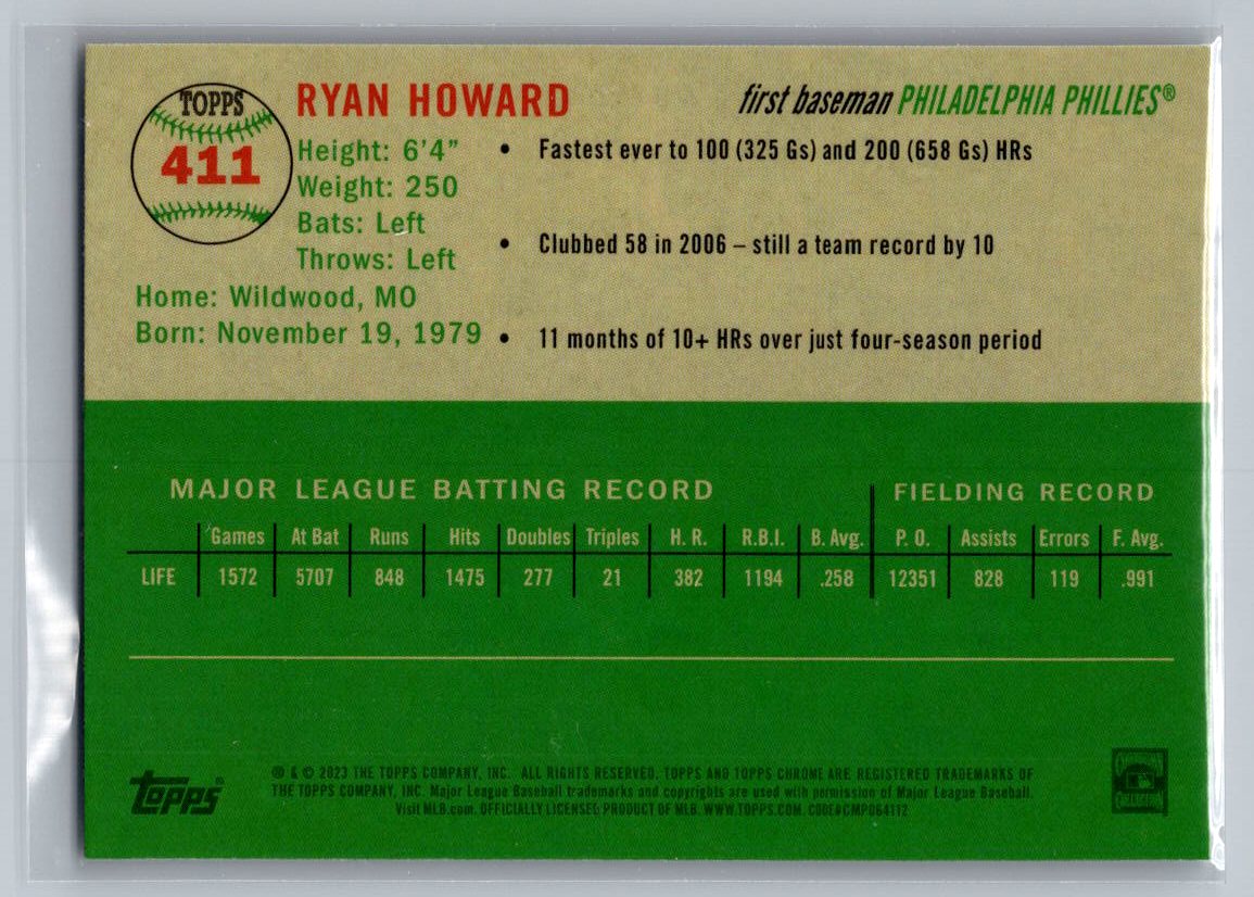 2023 Topps Chrome Platinum Anniversary #411 Ryan Howard