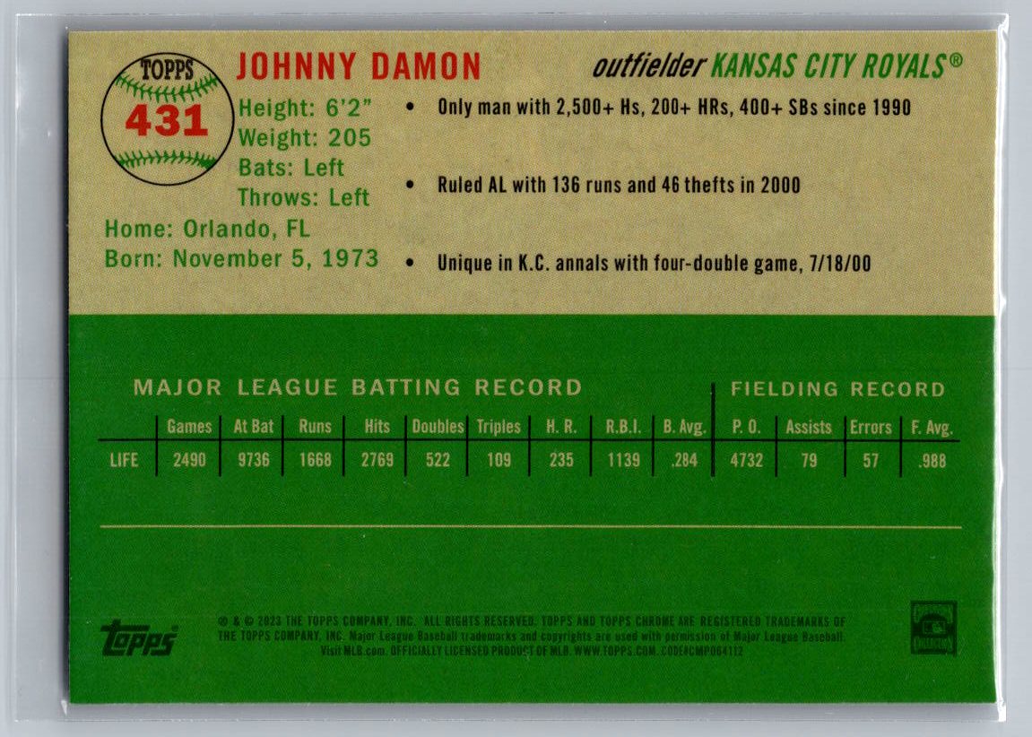 2023 Topps Chrome Platinum Anniversary #431 Johnny Damon