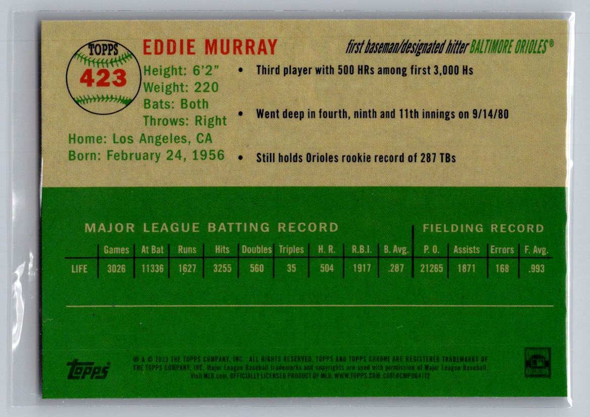 2023 Topps Chrome Platinum Anniversary #423 Eddie Murray