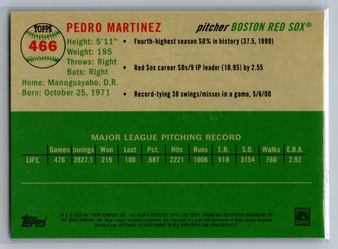2023 Topps Chrome Platinum Anniversary #466 Pedro Martinez