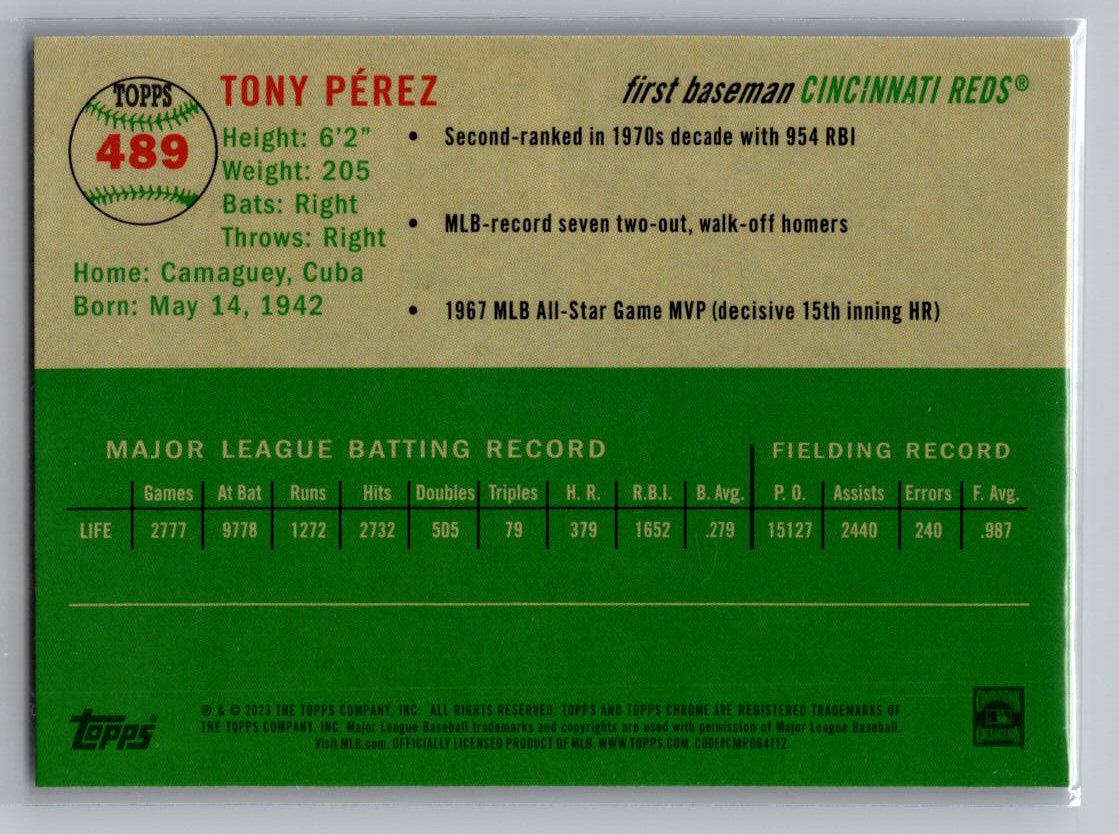 2023 Topps Chrome Platinum Anniversary #489 Tony Pérez