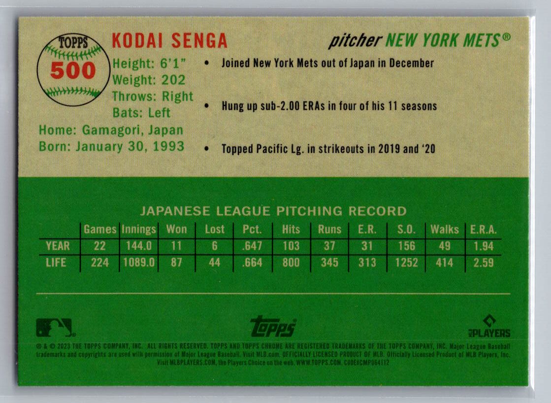 2023 Topps Chrome Platinum Anniversary #500 Kodai Senga