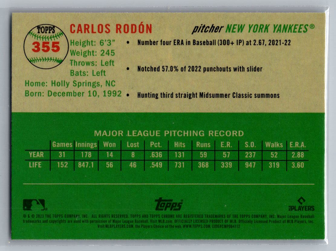 2023 Topps Chrome Platinum Anniversary #355 Carlos Rodón