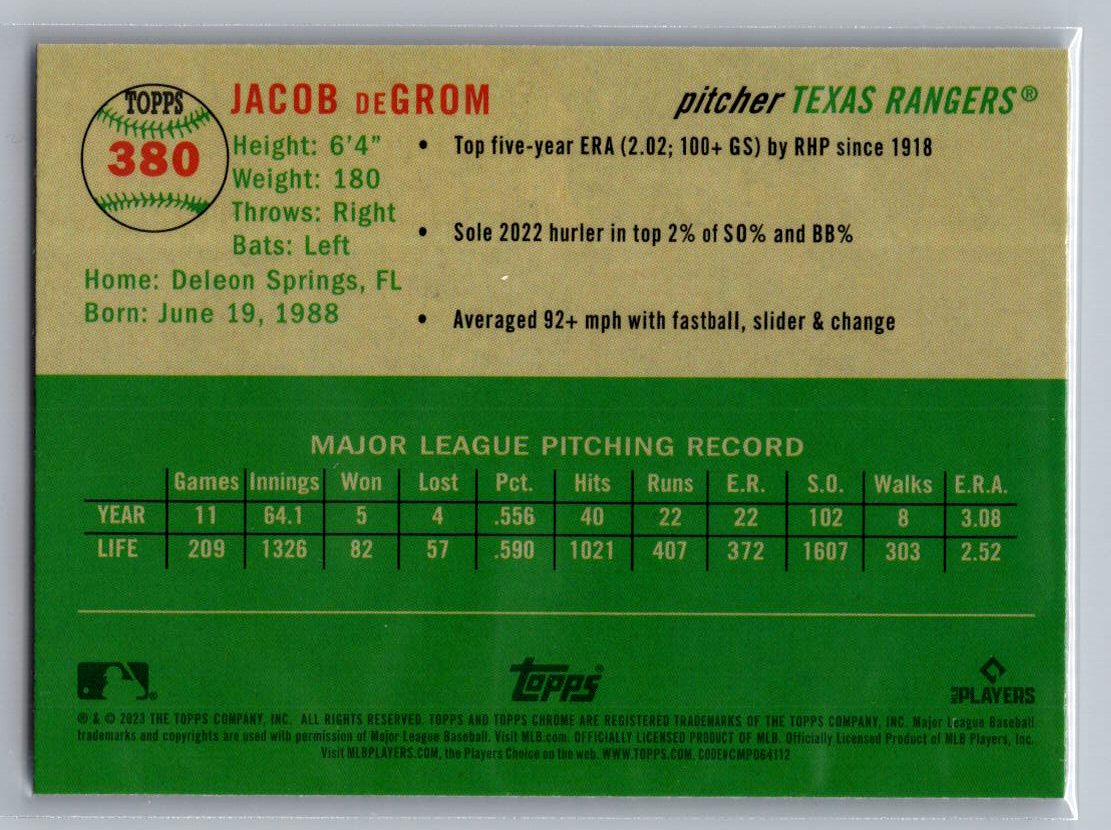 2023 Topps Chrome Platinum Anniversary #380 Jacob deGrom