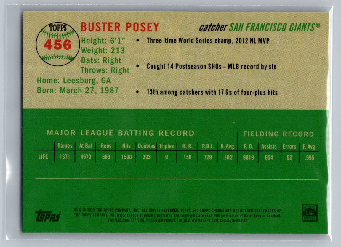 2023 Topps Chrome Platinum Anniversary #456 Buster Posey