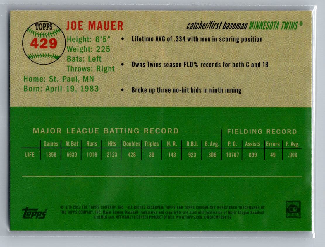 2023 Topps Chrome Platinum Anniversary #429 Joe Mauer