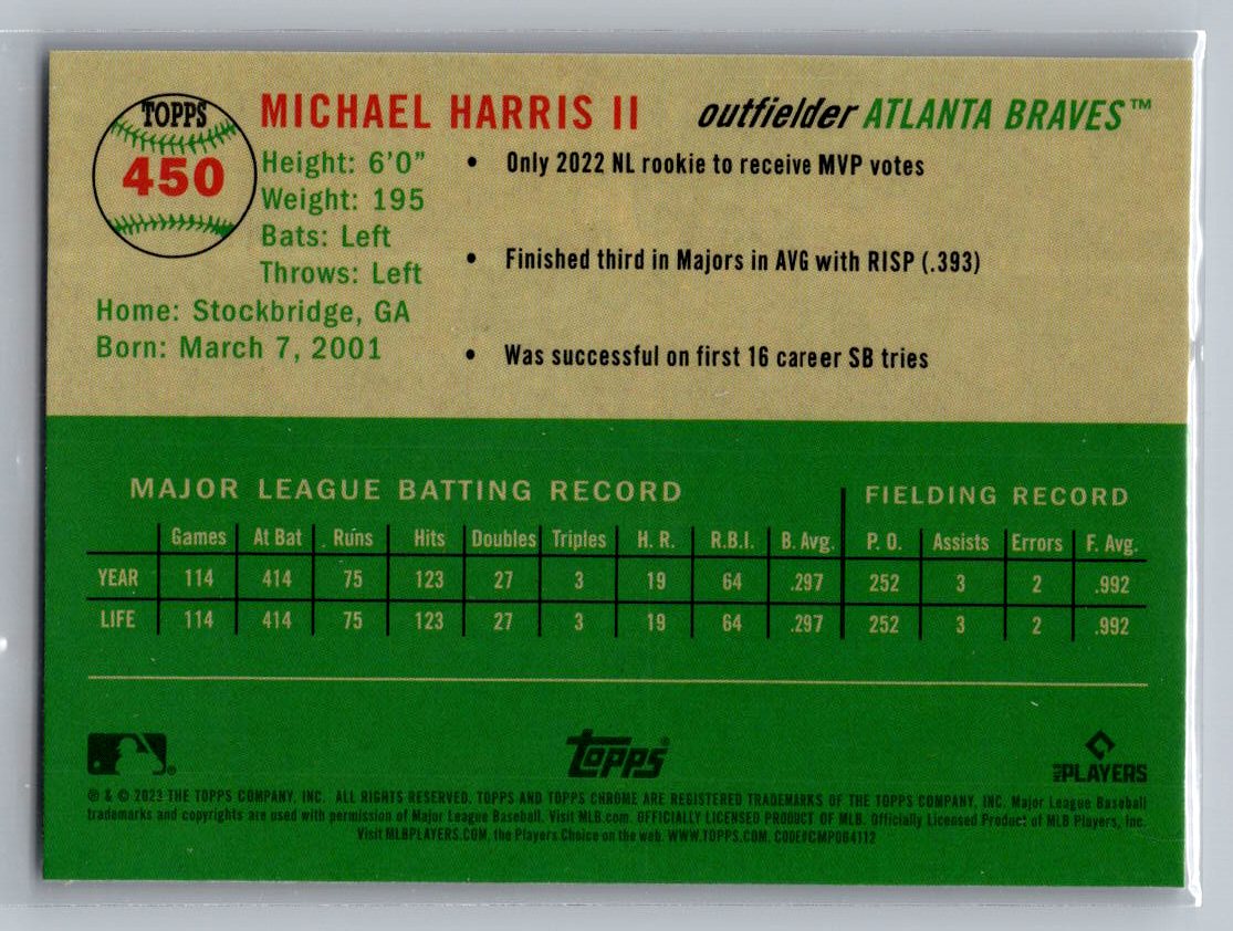 2023 Topps Chrome Platinum Anniversary #450 Michael Harris II
