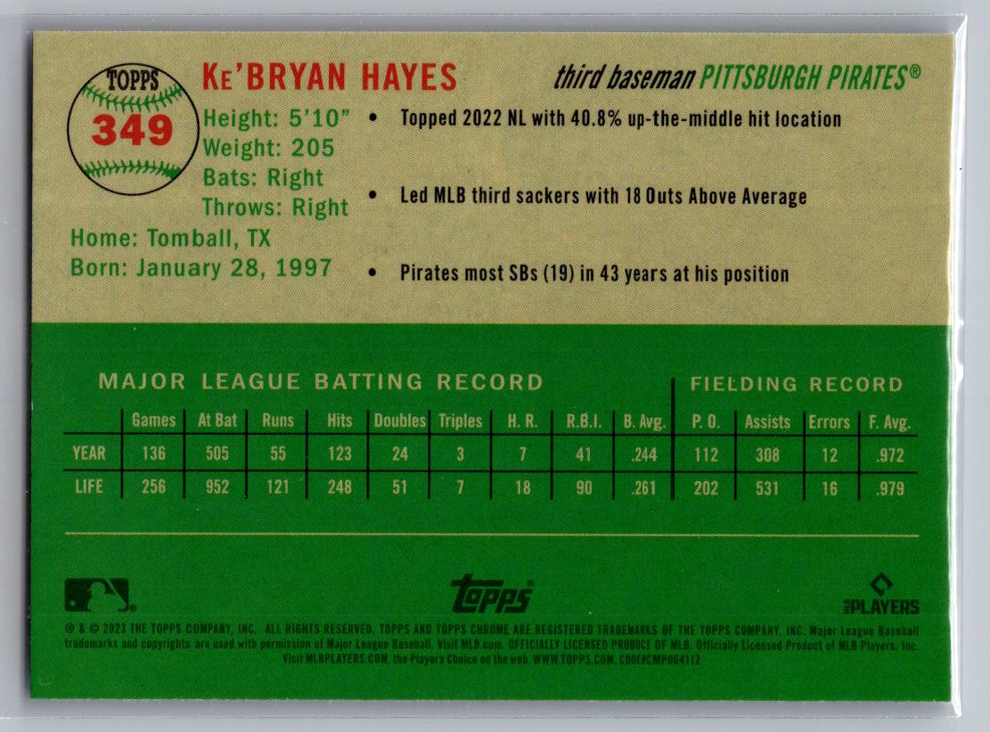 2023 Topps Chrome Platinum Anniversary #349 Ke'Bryan Hayes