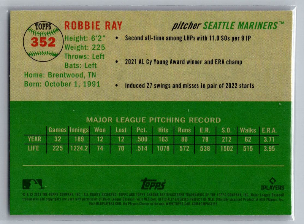2023 Topps Chrome Platinum Anniversary #352 Robbie Ray