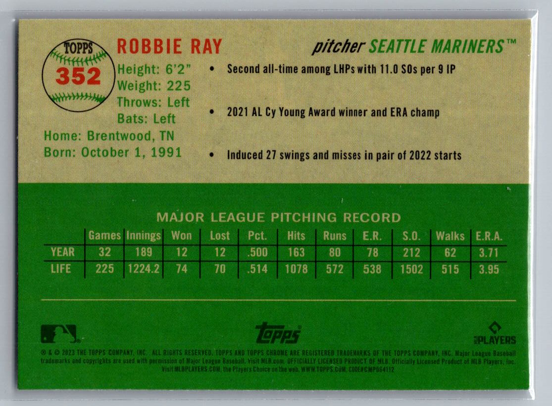 2023 Topps Chrome Platinum Anniversary #352 Robbie Ray