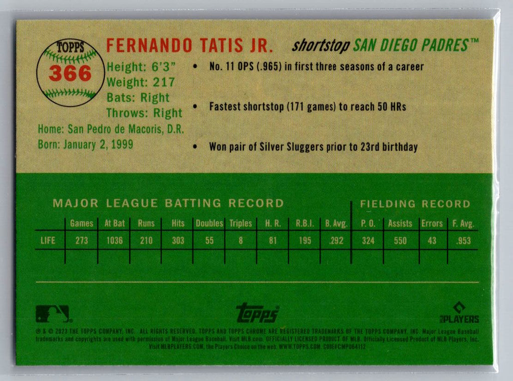 2023 Topps Chrome Platinum Anniversary #366 Fernando Tatis