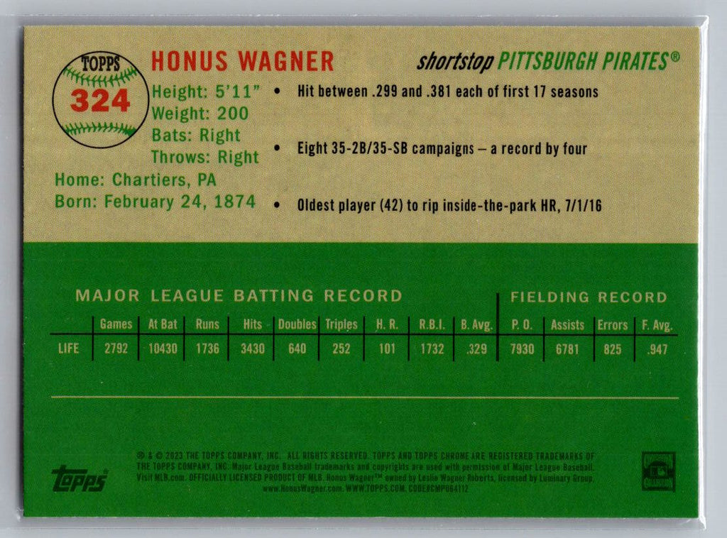2023 Topps Chrome Platinum Anniversary #324 Honus Wagner