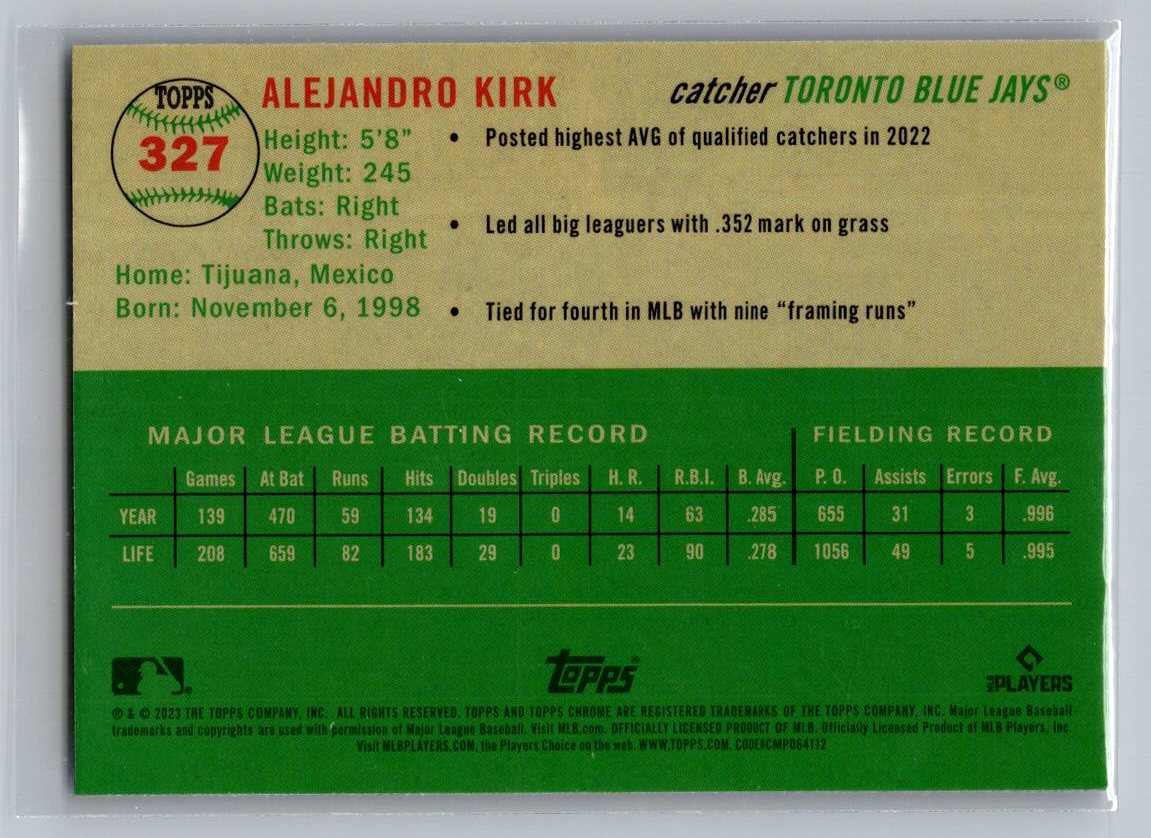 2023 Topps Chrome Platinum Anniversary #327 Alejandro Kirk