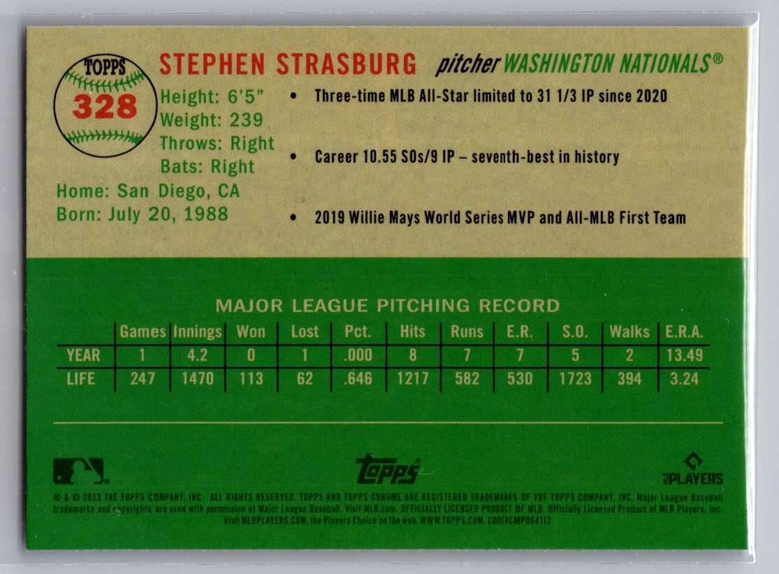 2023 Topps Chrome Platinum Anniversary #328 Stephen Strasburg