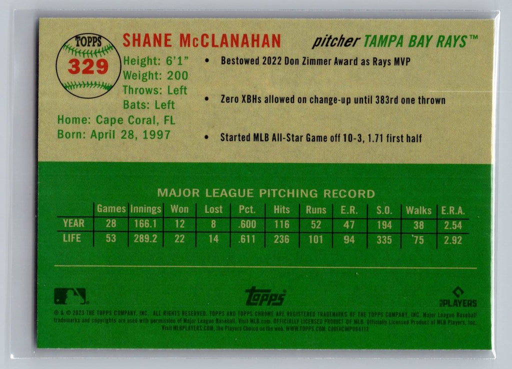 2023 Topps Chrome Platinum Anniversary #329 Shane McClanahan