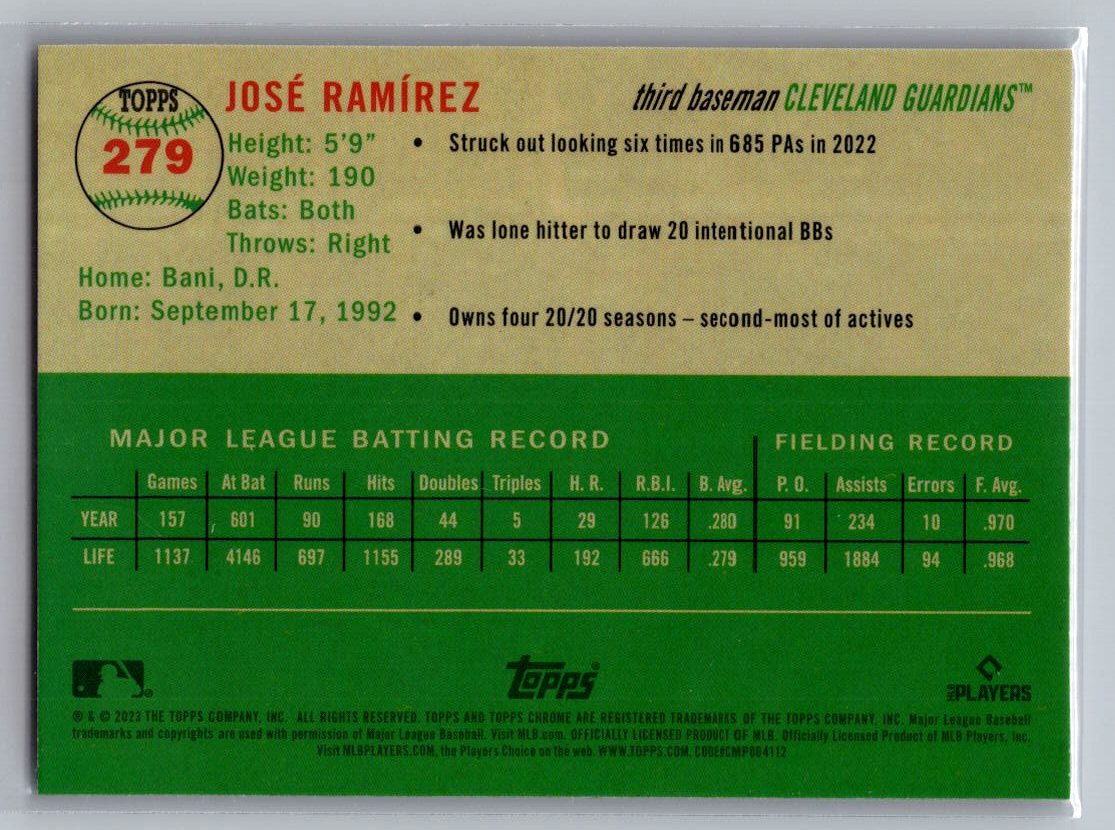 2023 Topps Chrome Platinum Anniversary #279 José Ramírez