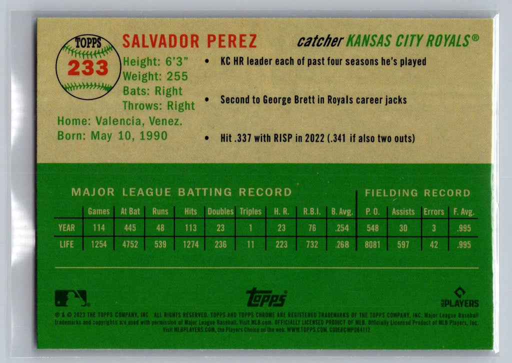 2023 Topps Chrome Platinum Anniversary #233 Salvador Perez