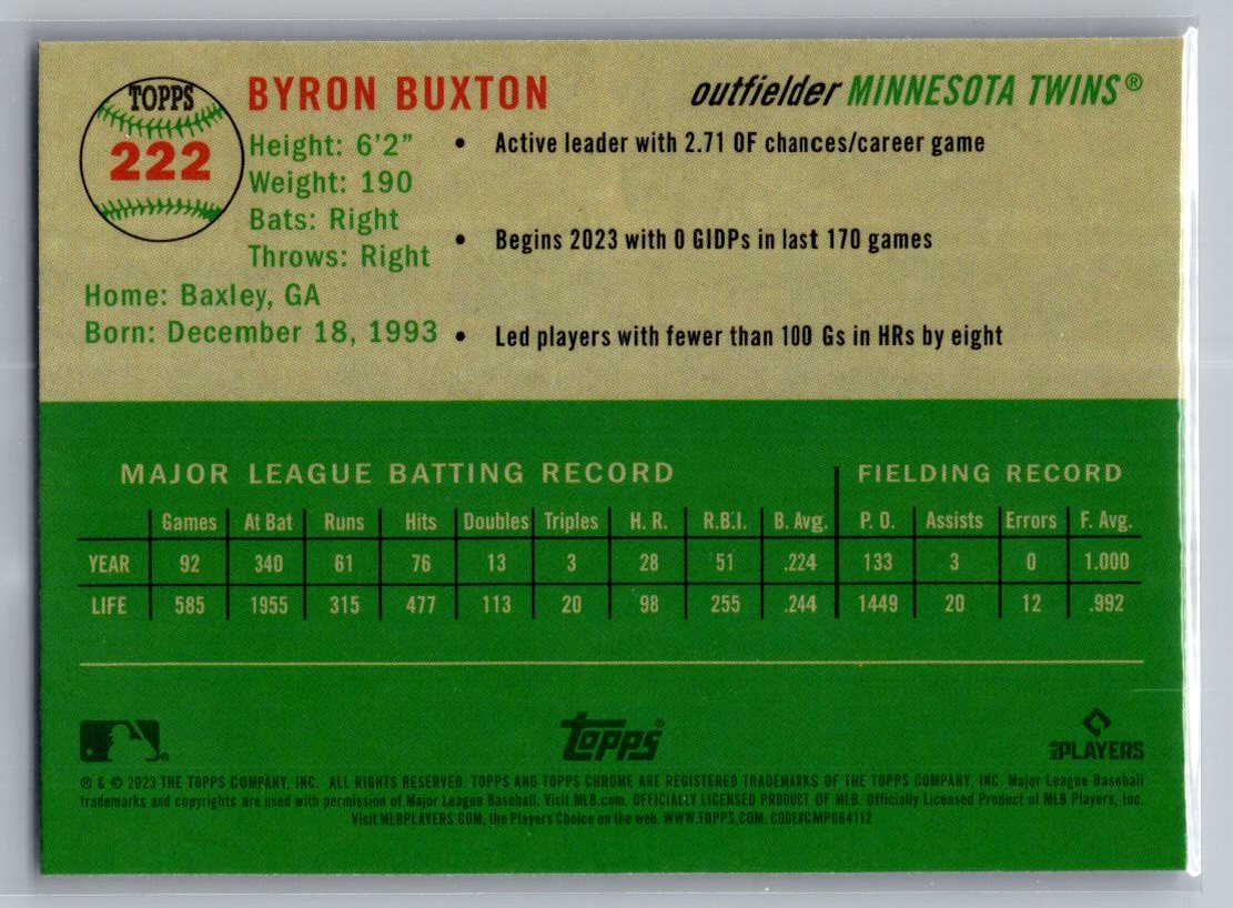 2023 Topps Chrome Platinum Anniversary #222 Byron Buxton