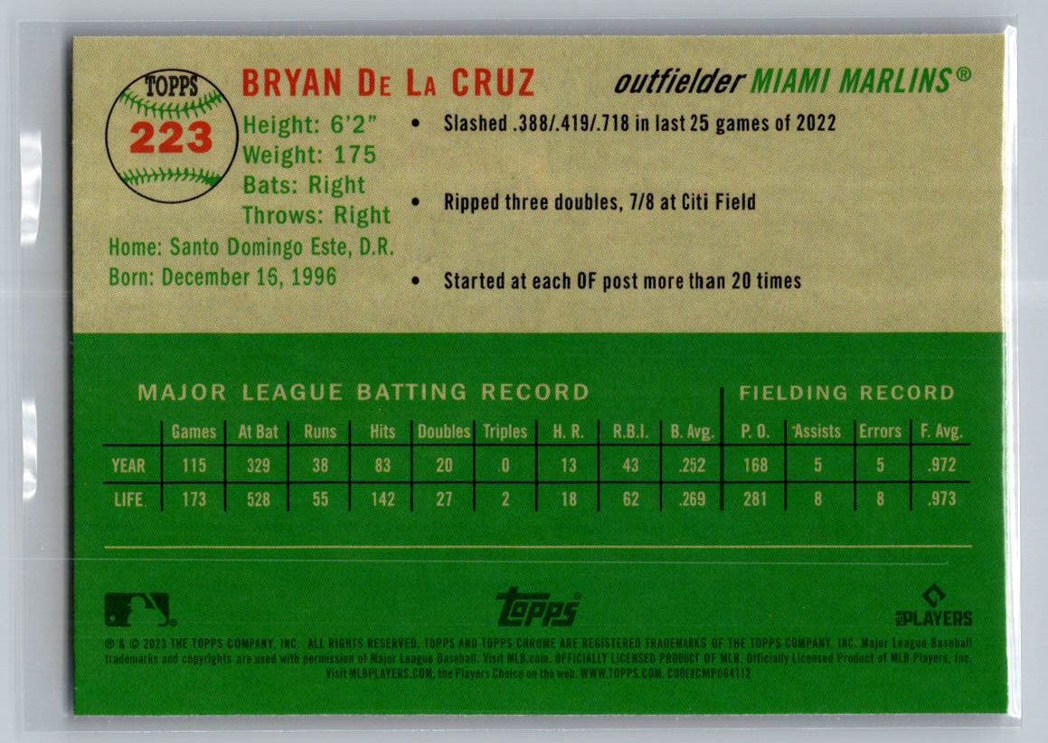 2023 Topps Chrome Platinum Anniversary #223 Bryan De La Cruz