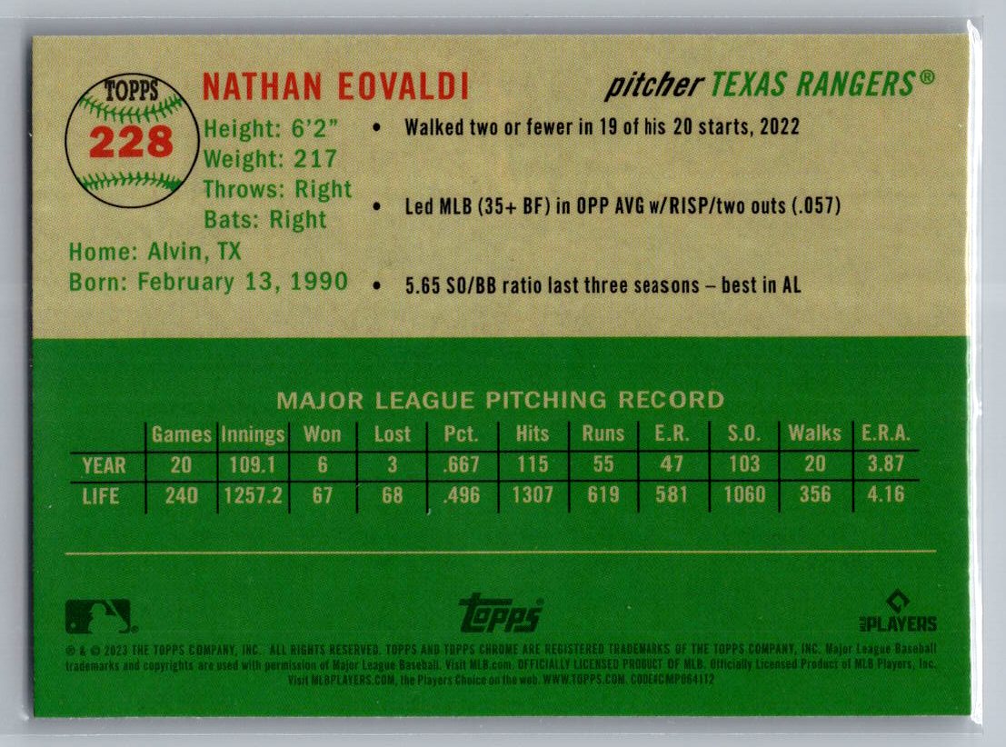 2023 Topps Chrome Platinum Anniversary #228 Nathan Eovaldi