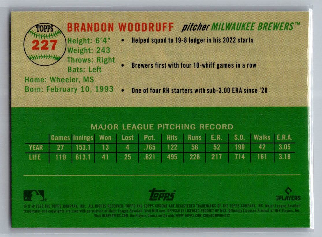2023 Topps Chrome Platinum Anniversary #227 Brandon Woodruff