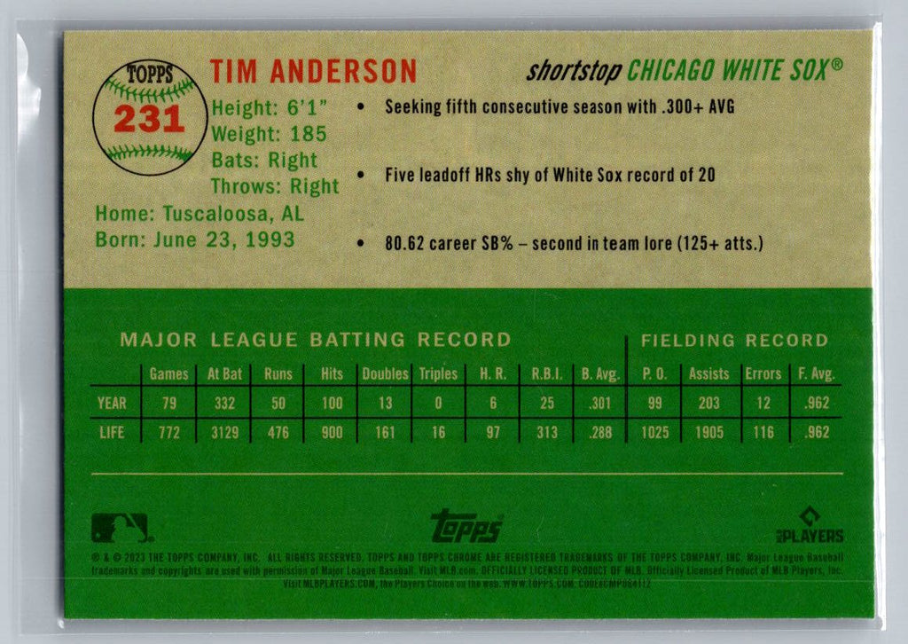 2023 Topps Chrome Platinum Anniversary #231 Tim Anderson