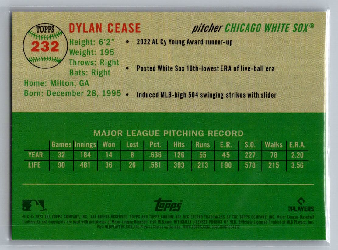 2023 Topps Chrome Platinum Anniversary #232 Dylan Cease