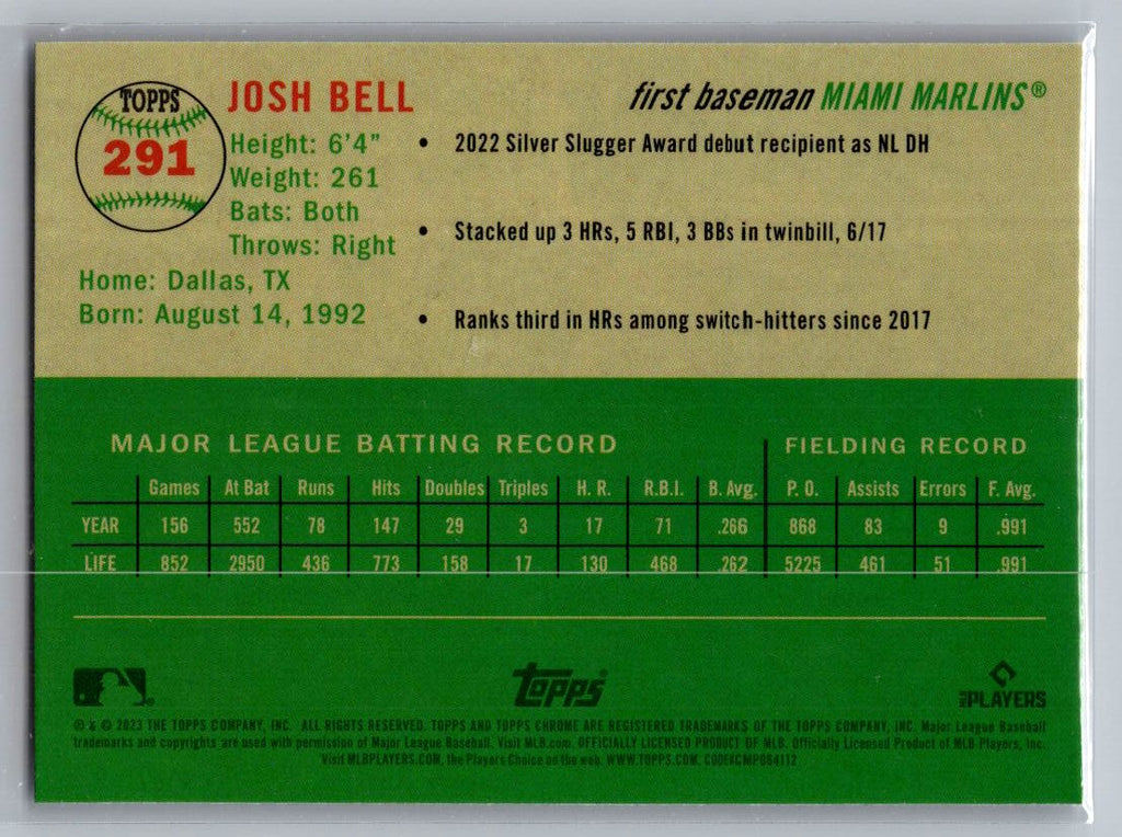 2023 Topps Chrome Platinum Anniversary #291 Josh Bell