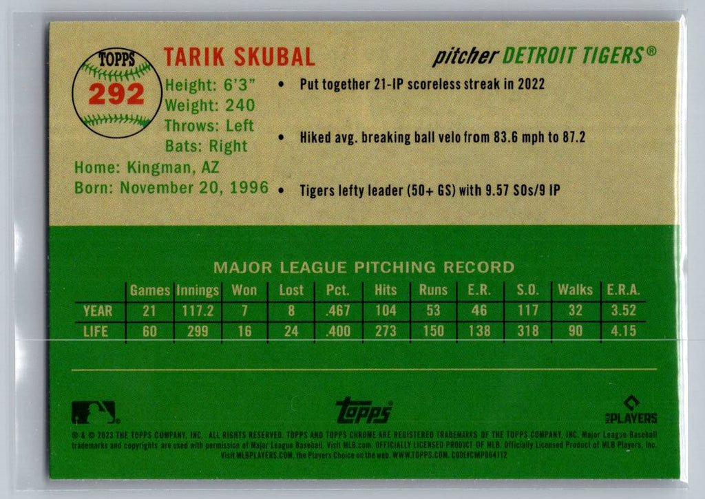2023 Topps Chrome Platinum Anniversary #292 Tarik Skubal