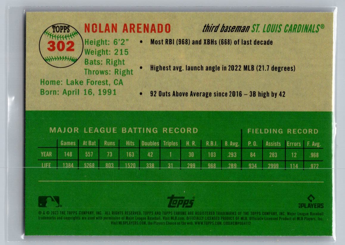 2023 Topps Chrome Platinum Anniversary #302 Nolan Arenado